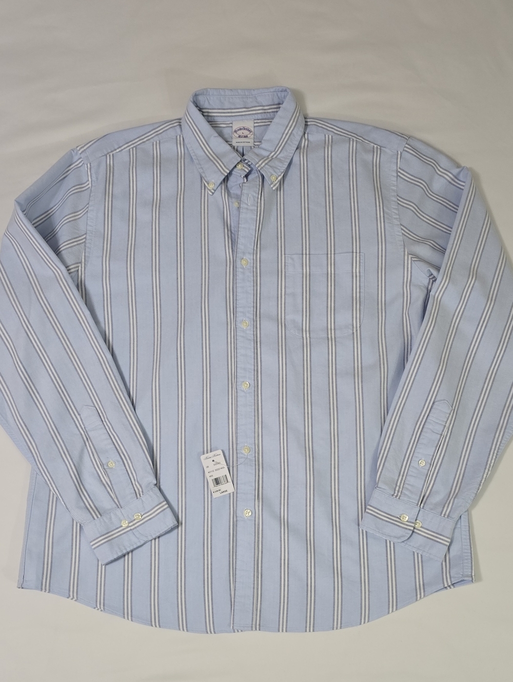 NWT Brooks Brothers Striped Oxford Cotton Button Down Friday Shirt Large L